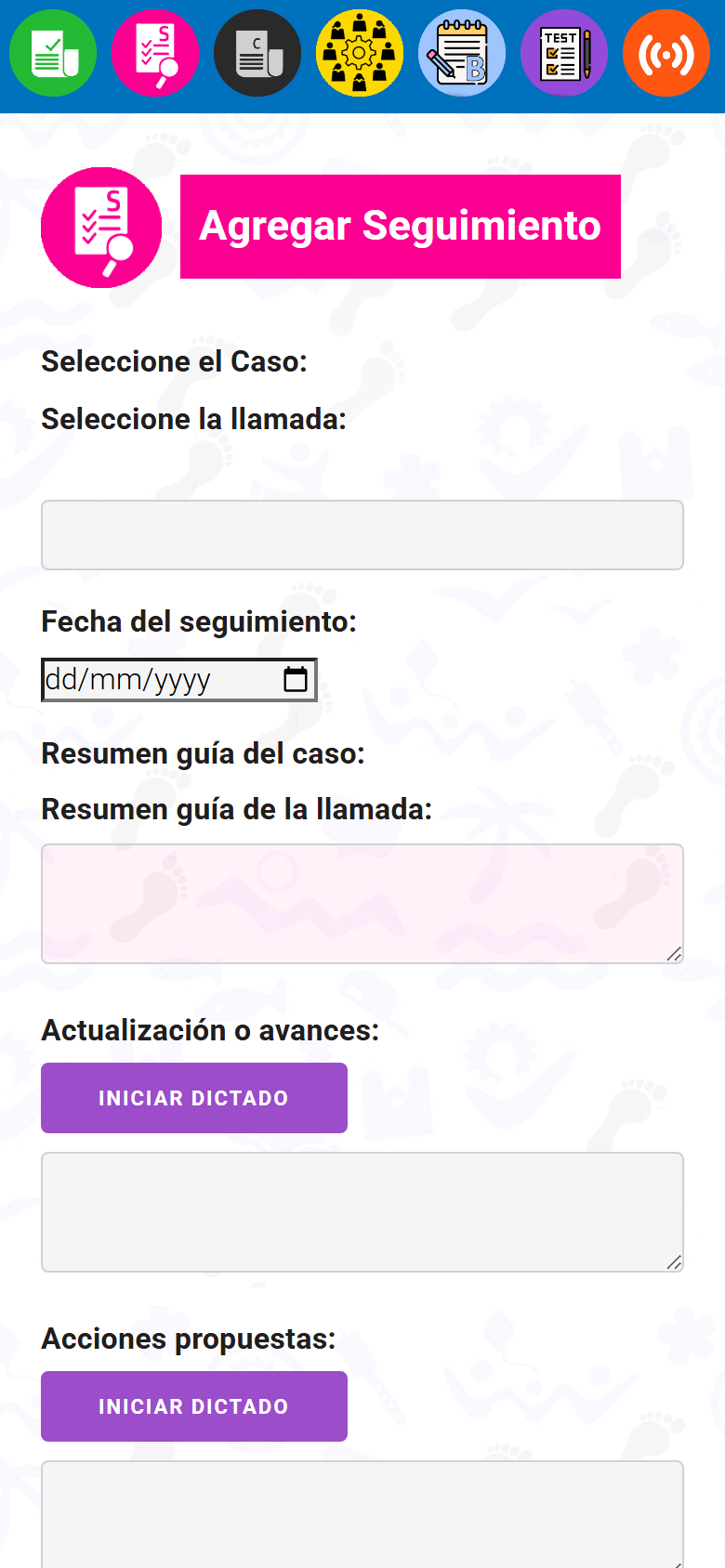Formulario de seguimiento